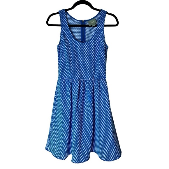Anthropologie Maeve Caldera Polka Dot Midi Dress X-Small Stretch Rockabilly - Picture 1 of 9